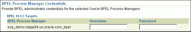 BPEL Process Manager Credentials