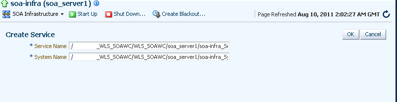 Creating Infrastructure Service for SOA Infra