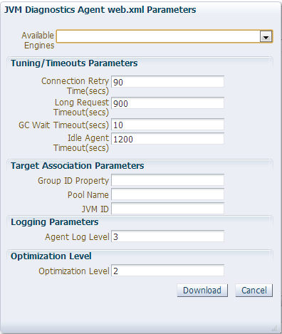 JVM Diagnostics Agent web.xml Parameters
