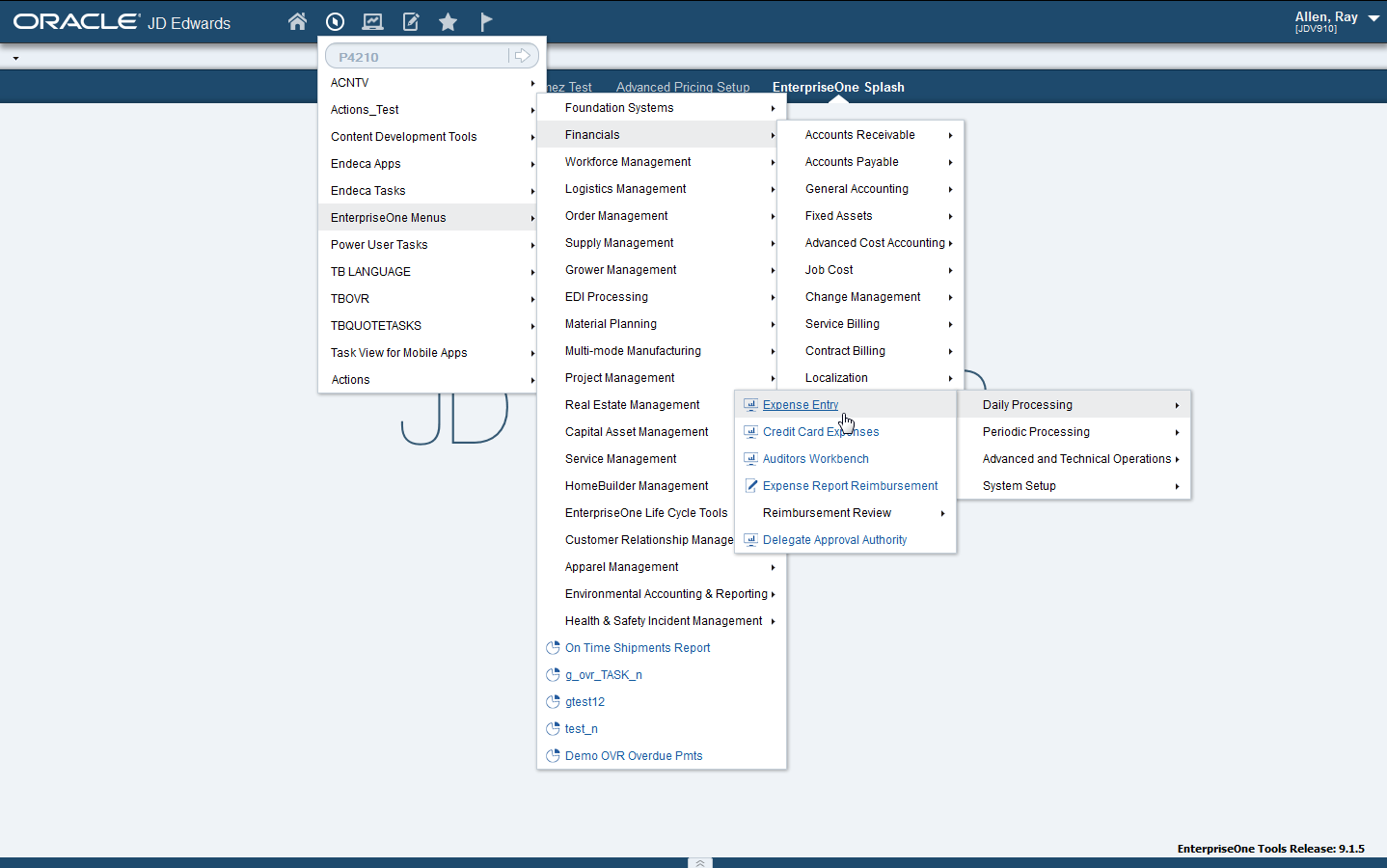 how to check jd edwards enterprise one version