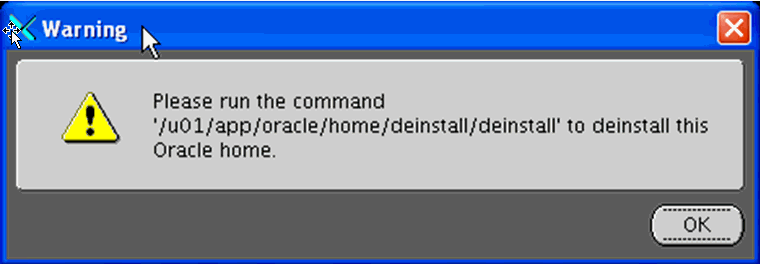 Please run the command oracle deinstall ошибка