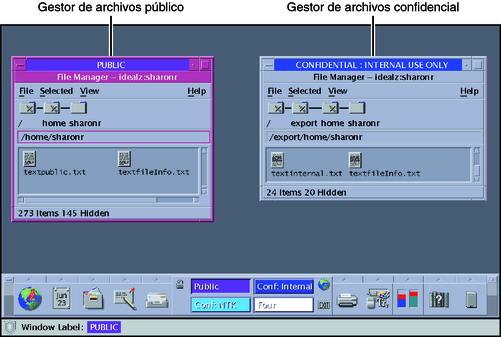 image:La ilustración muestra gestores de archivos en dos etiquetas diferentes en el mismo espacio de trabajo.