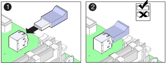 image:Figure shows installation of a USB flash drive on the motherboard.
