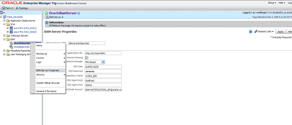 Configuring Oracle Business Activity Monitoring