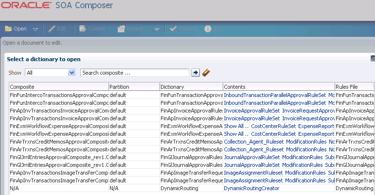 Editing rules in Oracle SOA Composer