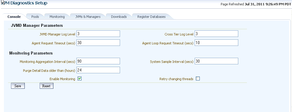 JVM Diagnostics Setup