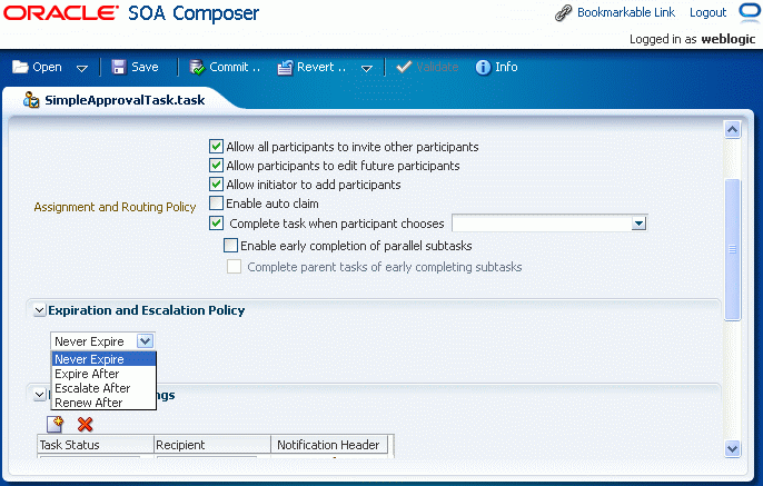 Setting Expiration and Escalation Policy