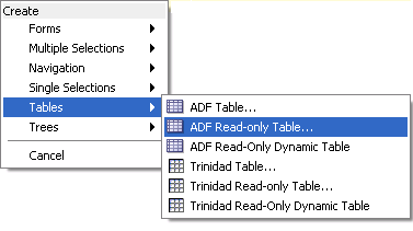 Data Control Palette Context Menu