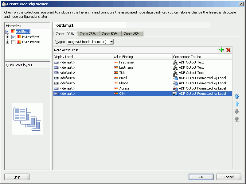 Create Hierarchy Viewer dialog