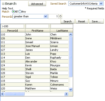 query with filtered table
