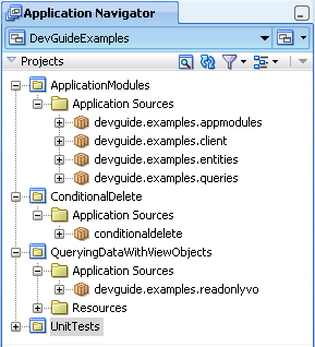DevGuideExamples project folders