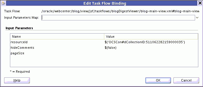Edit Task Flow Binding Dialog
