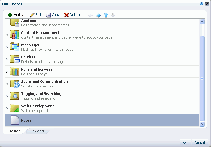 Notes Task Flow in a Resource Catalog