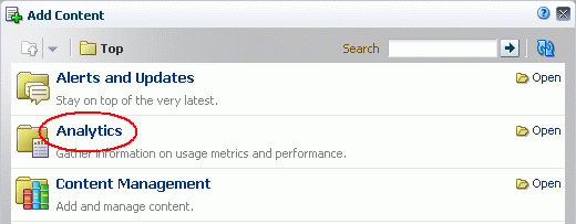 Analytics Folder in Resource Catalog