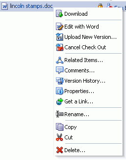 File Context Menu in Documents Task Flows