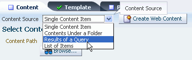 Selecting the Content Source: Results of a Query
