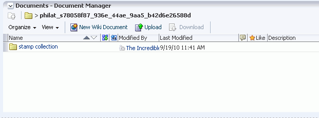 Document Manager Task Flow: Table Layout