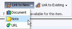 Adding a Link to a New Document, Note, or URL