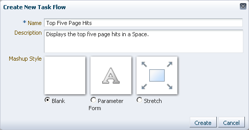 Create New Task Flow Dialog