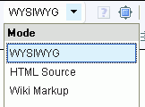 RTE Select mode drop-down menu