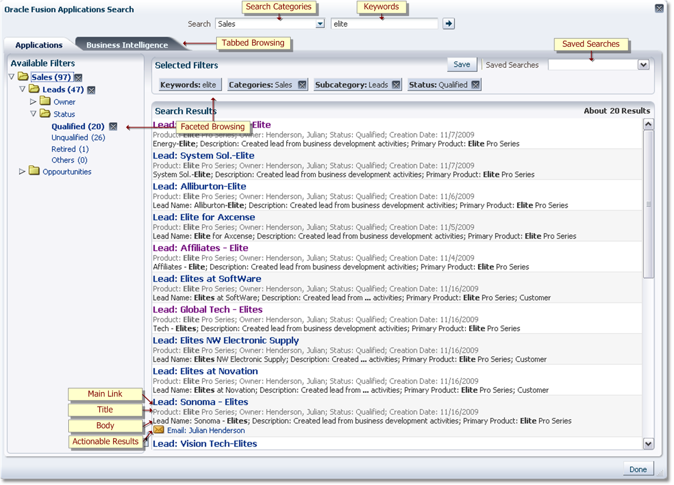 Fusion Applications Search UI