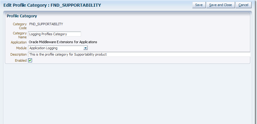 Edit Profile Category