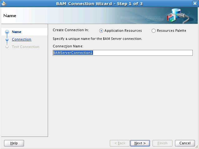BAM Coonection Wizard - Name