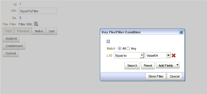 Form-based combination filter UI