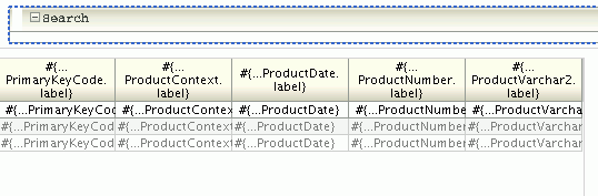 Page with descriptive flexfield search form