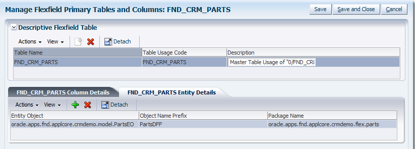 Entity Details tab