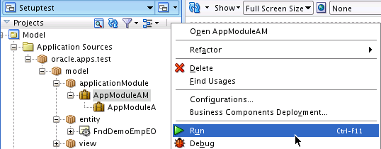Running the Application Module