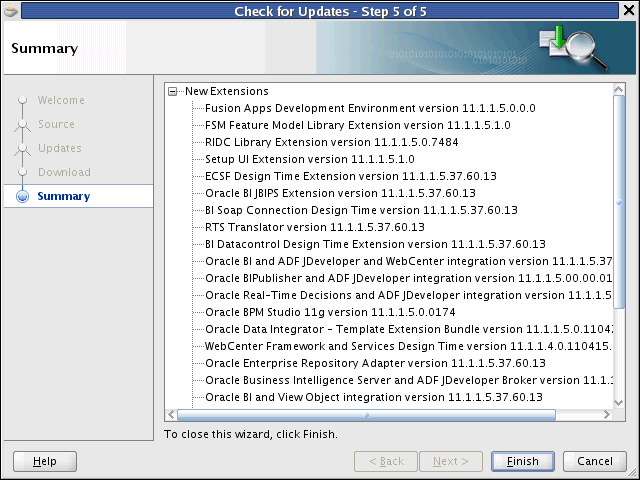 Summary Dialog