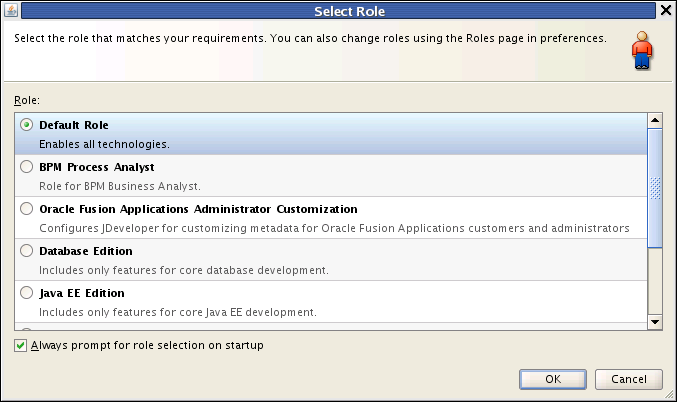 Selecting the Default Role