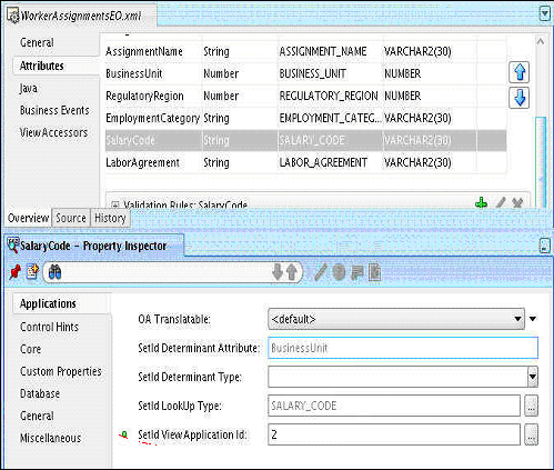 Lookup code reference attributes