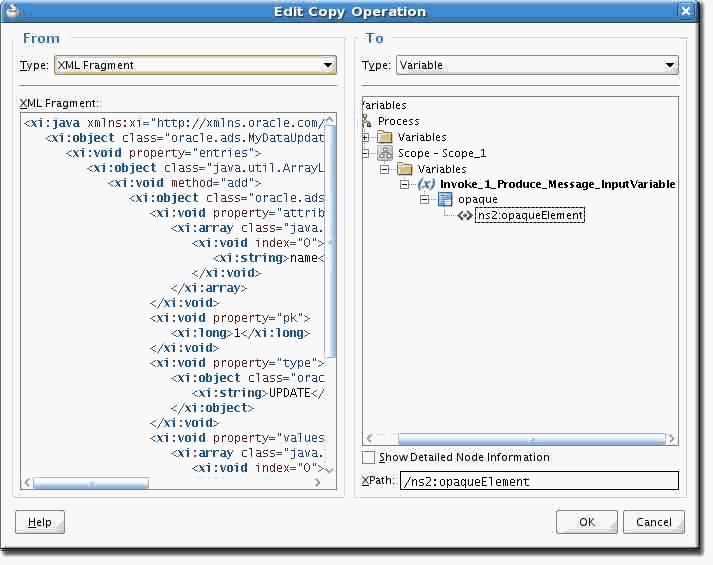 XML Fragment Copy Operation