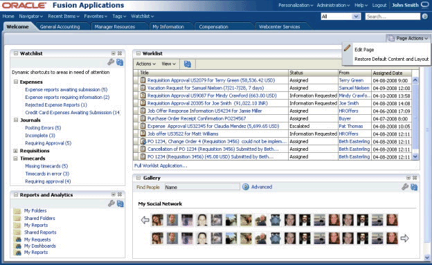 Dashboard example