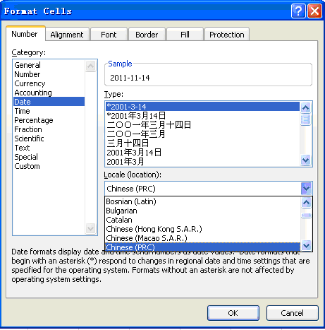 Selecting the Date Type