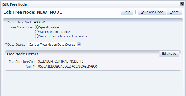 Edit Tree Node: Specific Value