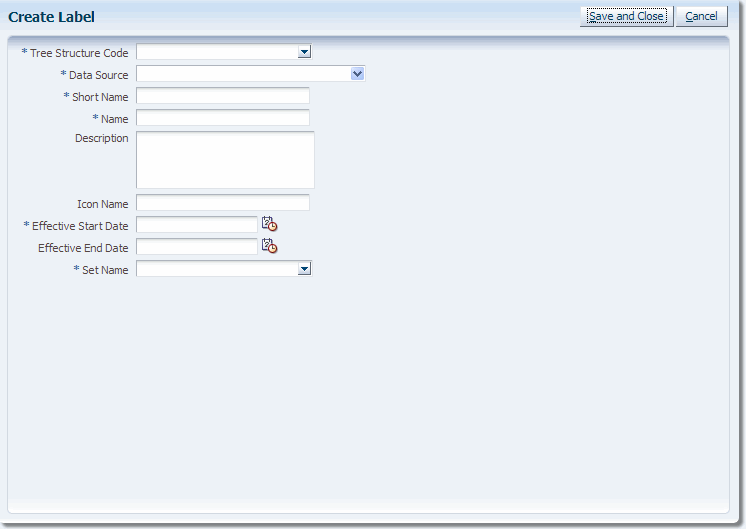 Create Label Page