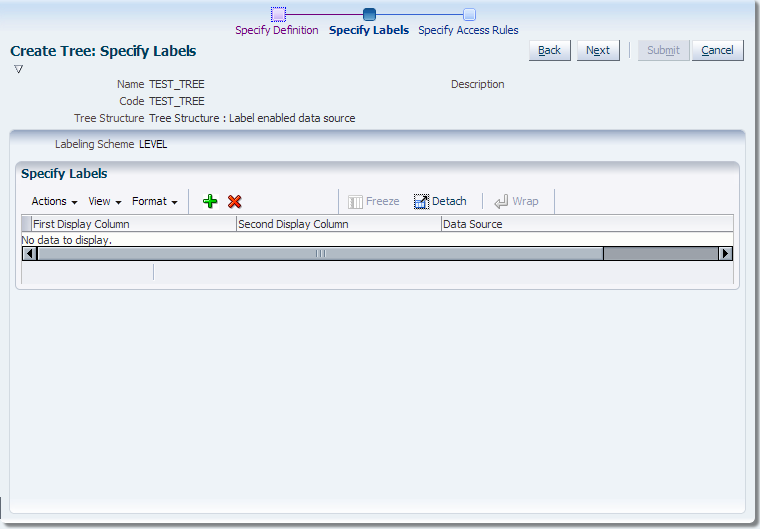 Create Tree Labels: Labeling Scheme Selected