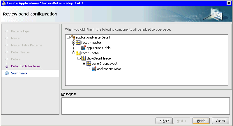 Review panel configuration dialog