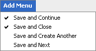 Add Menu list showing multiple selections