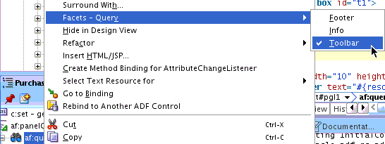 Adding Toolbar Facet to Query Region
