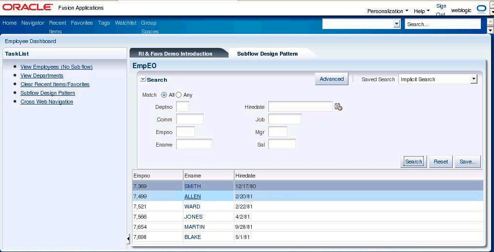 Example List of Employees