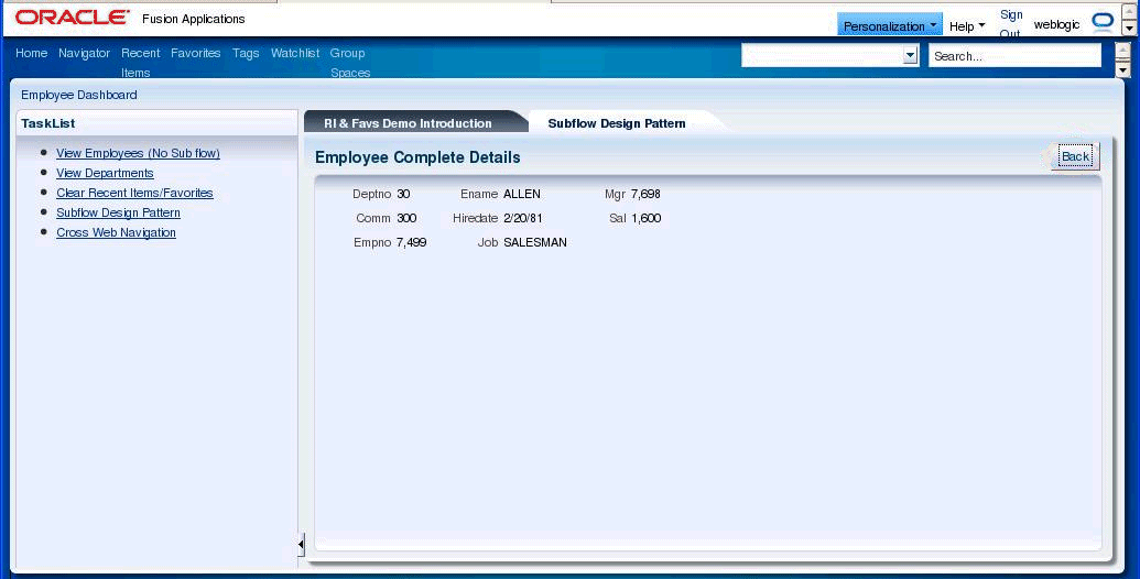 Example Employee Complete Detail Page