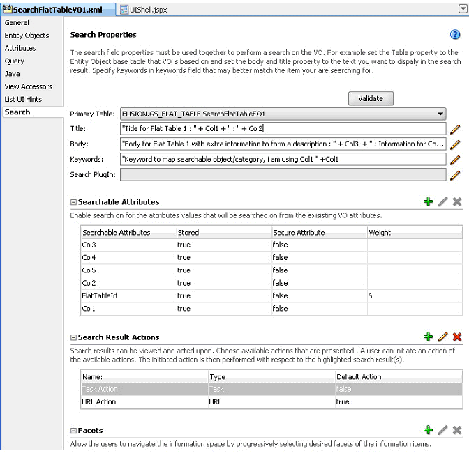 Search properties example