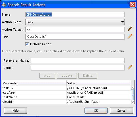 Search Result Actions - Task Action