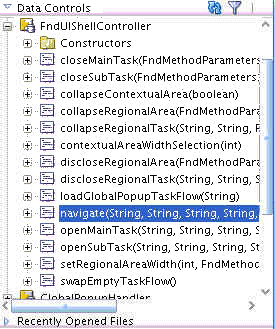 Selecting navigate from Data Controls