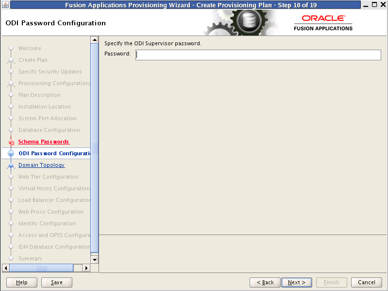 ODI Password Screen. Described in surrounding text.