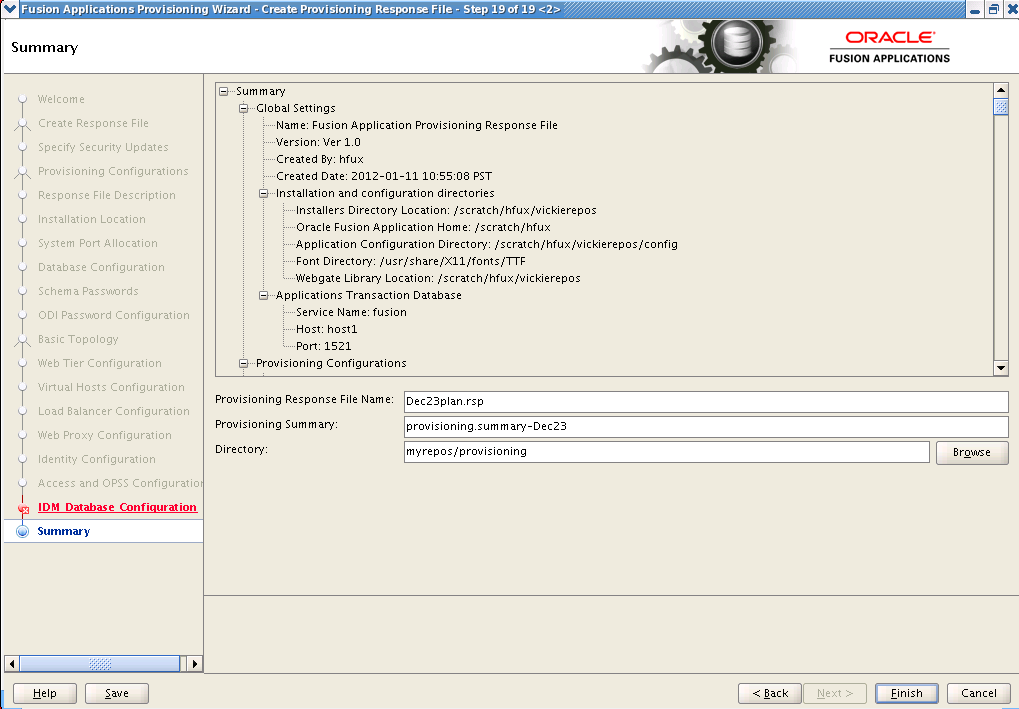 Summary Screen. Described in surround text.